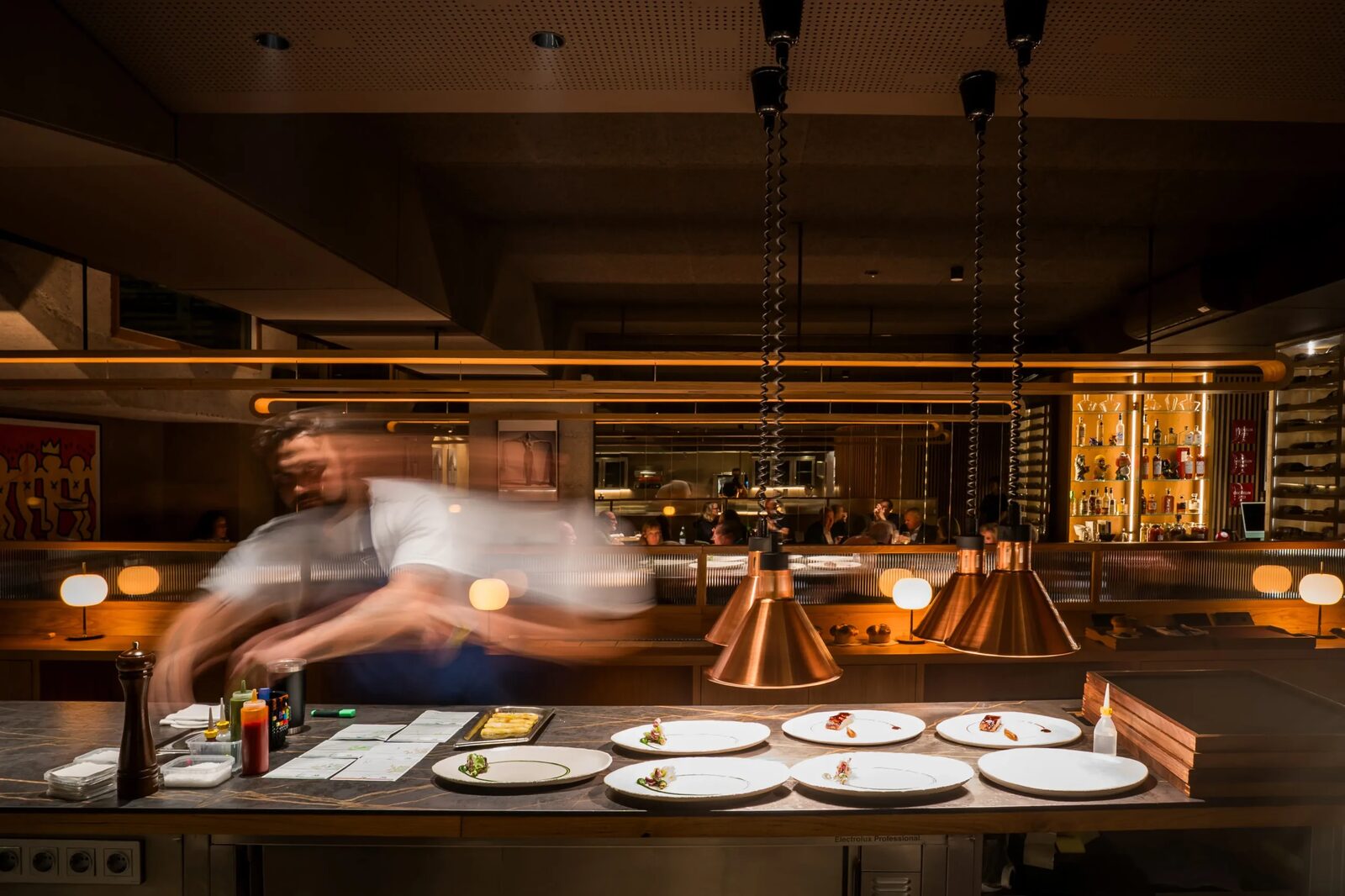 La barra de la cocina.